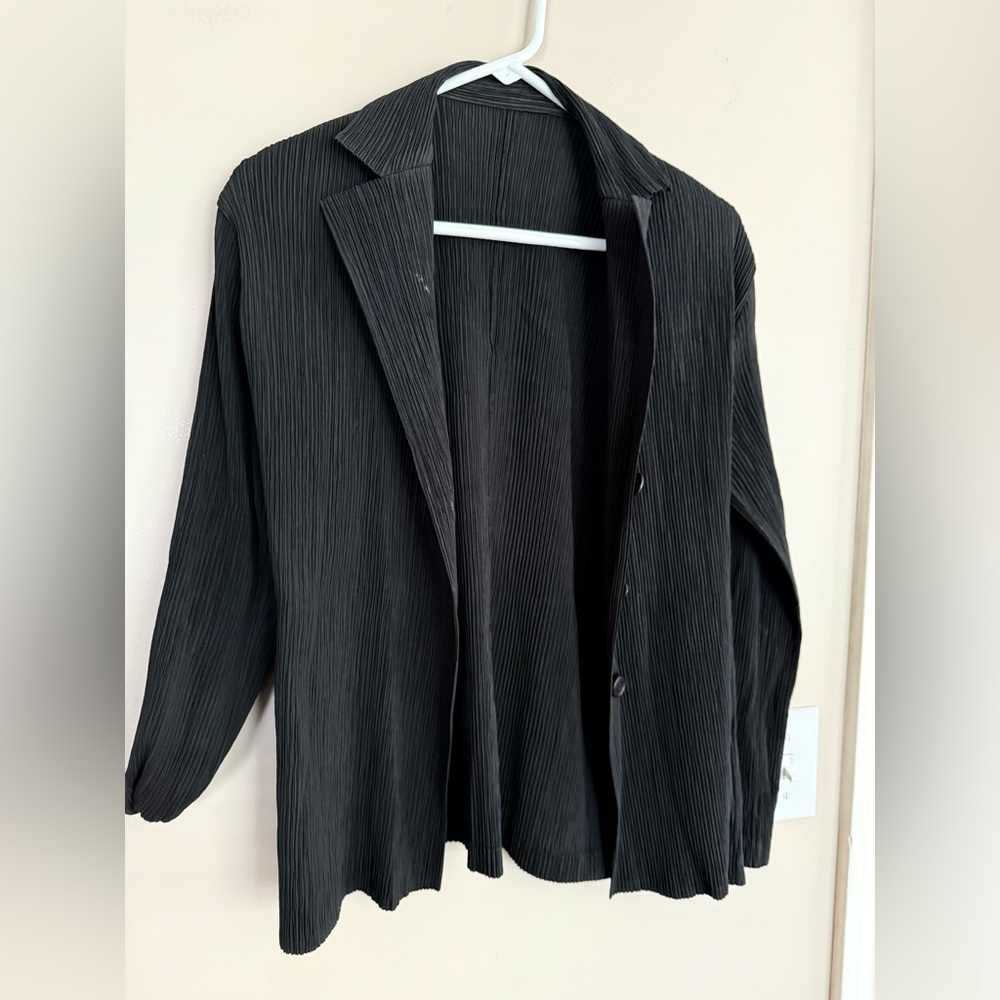 Vintage ISSEY MIYAKE Bergdorf Goodman Black Pleated Blouse Japan Sz 3  40 Chest